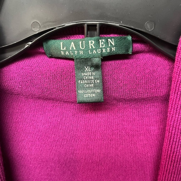Ralph Lauren Women's Magenta Cardigan. XL - Picture 2 of 3